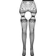 PASSION - S027 BAS BLANCS AVEC JARRETIÈRE TAILLE UNIQUE