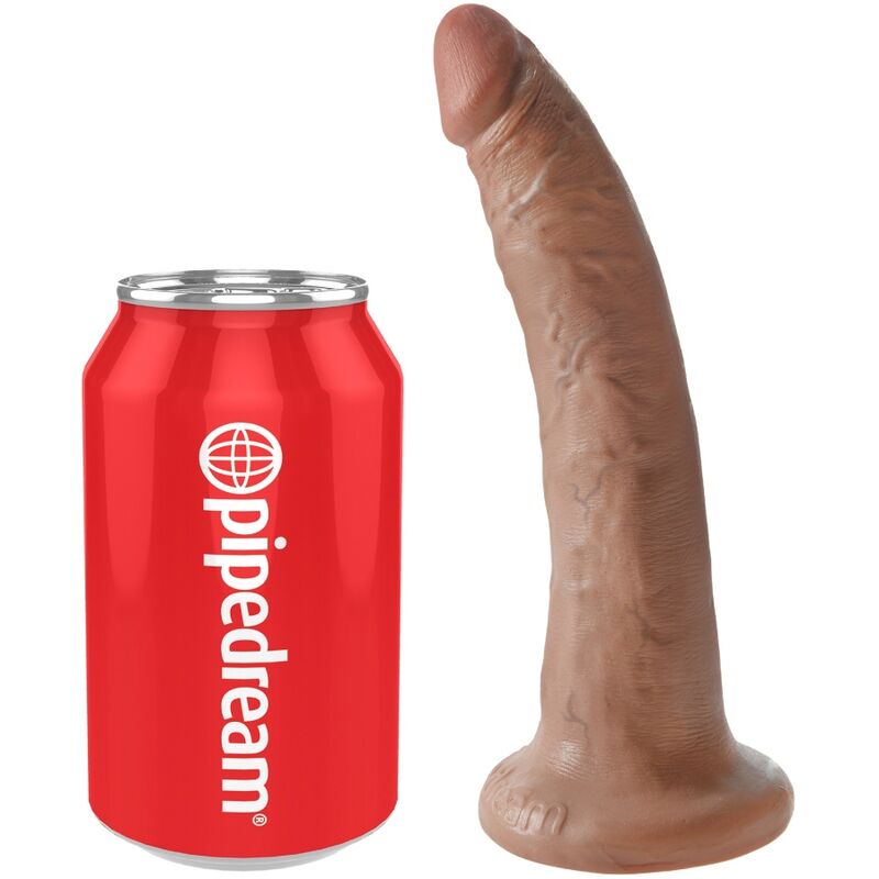 Gode Réaliste Veiné Base Ventouse Marron - King Cock