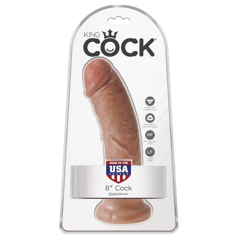 Gode Réaliste Veiné Base Ventouse Marron - King Cock