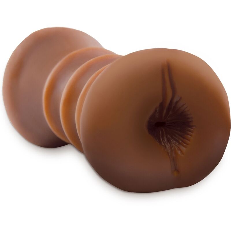 Masturbateur réaliste à double entrée vagin & ano marron