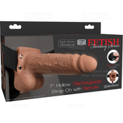 FETISH FANTASY SERIES - HARNAIS RÉGLABLE PÉNIS RÉALISTE AVEC BALLES RECHARGEABLES ET VIBRATEUR 17,8 CM