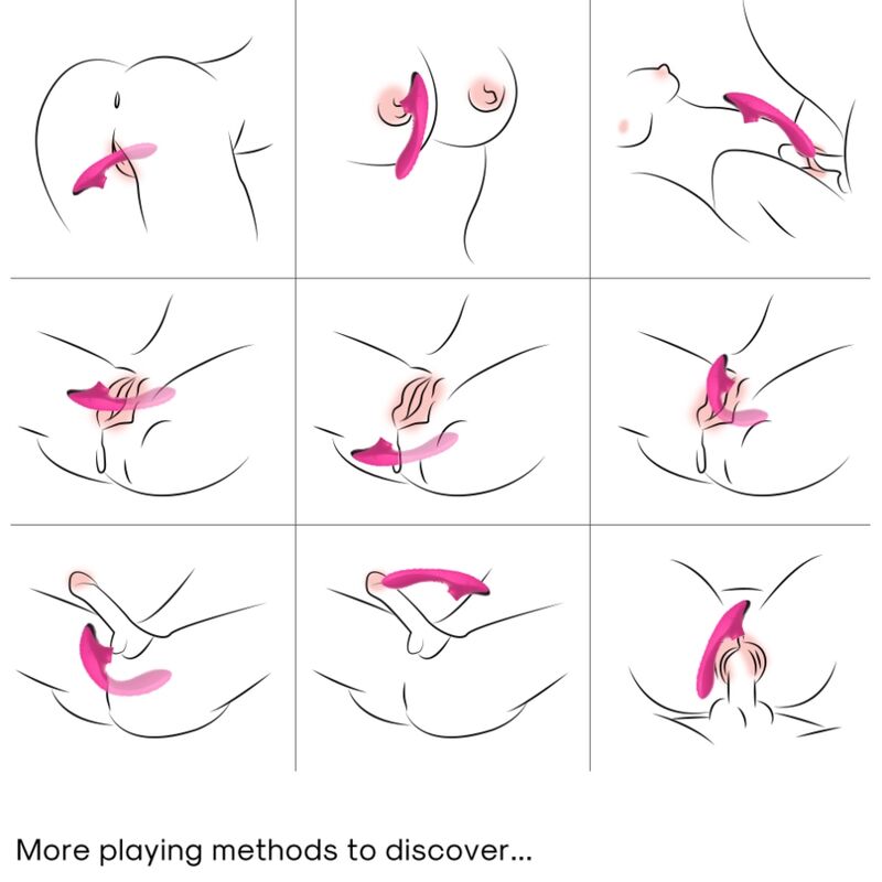 Illustrations des usages de l'aspirateur Dudu sur le clitoris, les seins et le corps