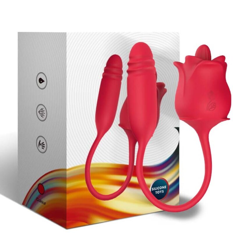 ARMONY - 3-EN-1 ROSE, STIMULATEUR, ASPIRATION ET UP&DOWN AVEC QUEUE ROUGE