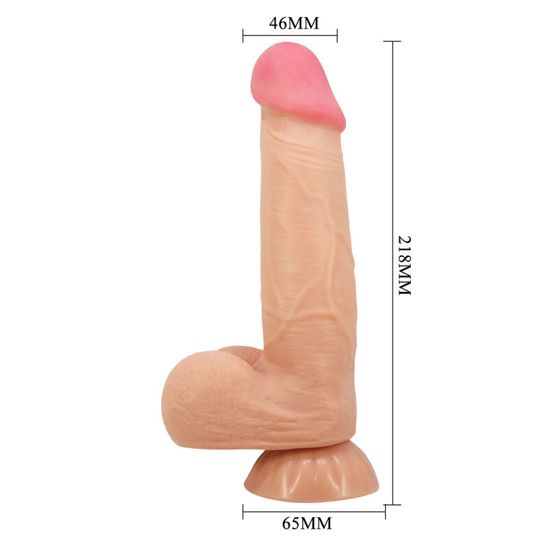 Schéma explicatif — gode ventouse Pretty Love, réaliste sliding skin