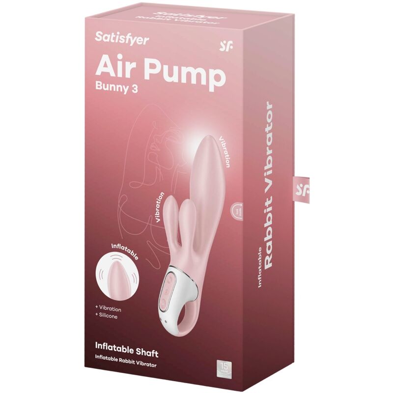 SATISFYER - AIR PUMP BUNNY 3 VIBRATEUR GONFLABLE LAPIN ROSE