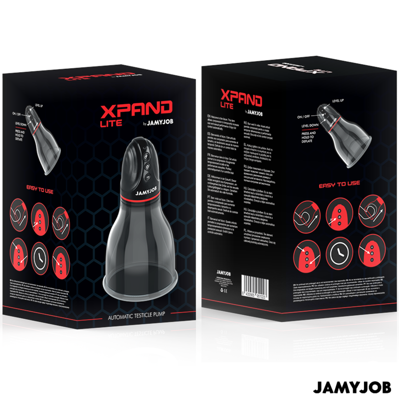 JAMYJOB - XPAND LITE POMPE À TESTICULES AUTOMATIQUE 3 NIVEAUX D'ASPIRATION GRIS