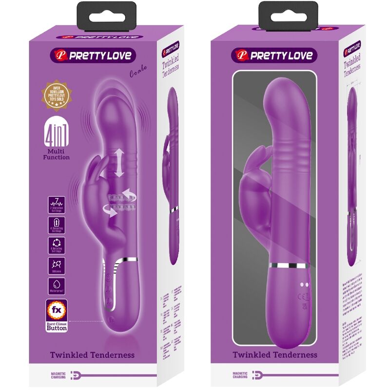 PRETTY LOVE - VIBRATEUR LAPIN MULTIFONCTION COALE 4 EN 1 VIOLET