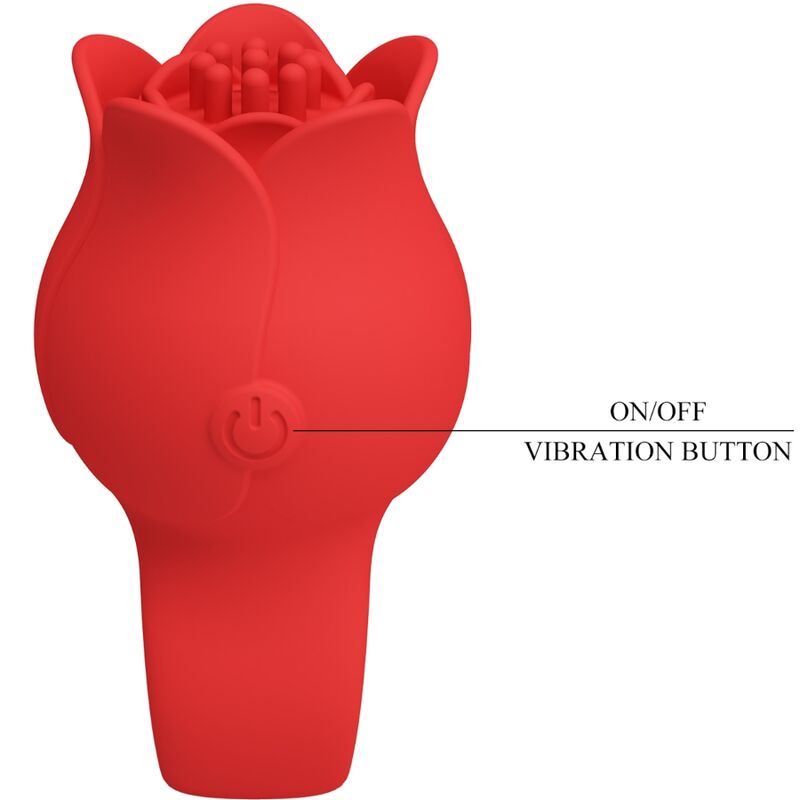 PRETTY LOVE - VIBRATEUR DE DOIGT EN FORME DE JAE ROSE 10 VIBRATIONS ROUGE