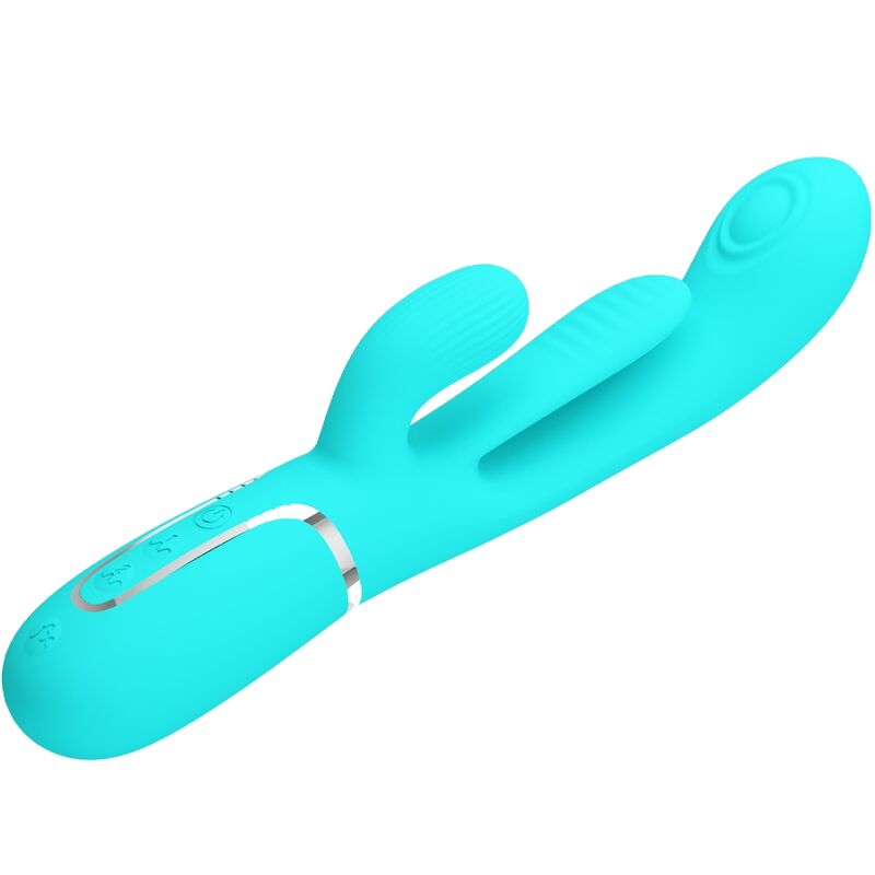 PRETTY LOVE - SHANIA TRIPLE RABBIT VIBRATEUR MULTIFONCTION 3 EN 1 BLEU