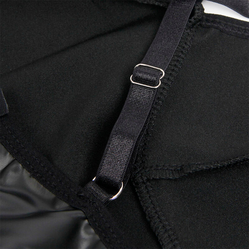 SUBBLIME - 955373 ROBE À BRETELLES EN CUIR NOIR S/M