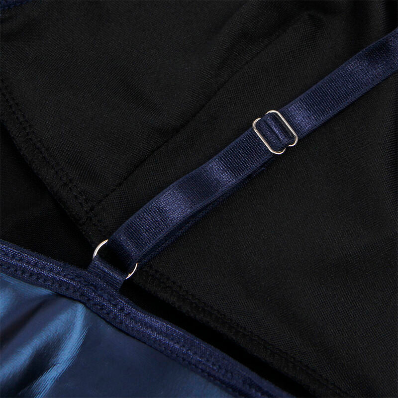 SUBBLIME - 955410 ROBE À BRETELLES EN CUIR BLEU S/M