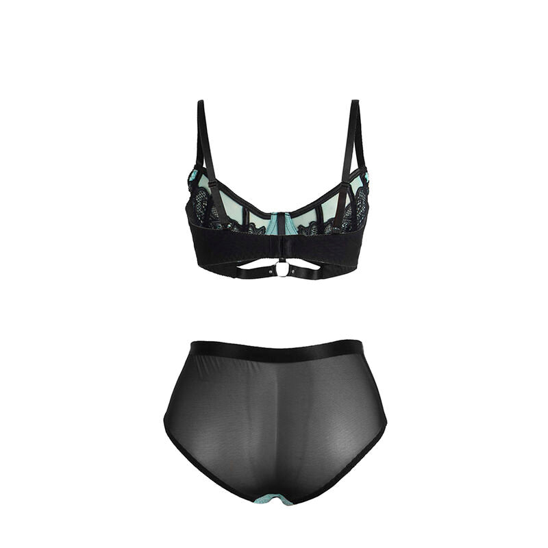 SUBBLIME - 955557 ENSEMBLE SOUTIEN-GORGE EN CUIR VERNI VERT AVEC FERMETURE ÉCLAIR S/M