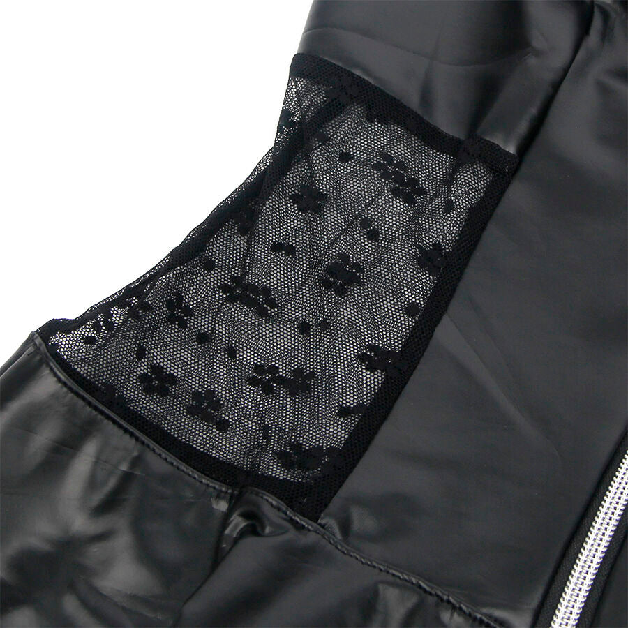 SUBBLIME - 957704 ROBE EN CUIR À FERMETURE ÉCLAIR EN DENTELLE NOIRE S/M