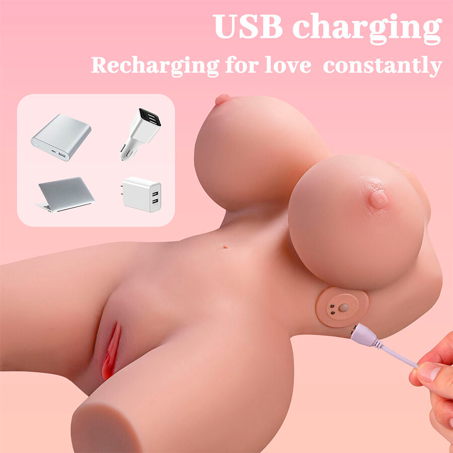 XISE - FRIEDA TORSE FÉMININ RÉALISTE AVEC VIBRATION 36 CM