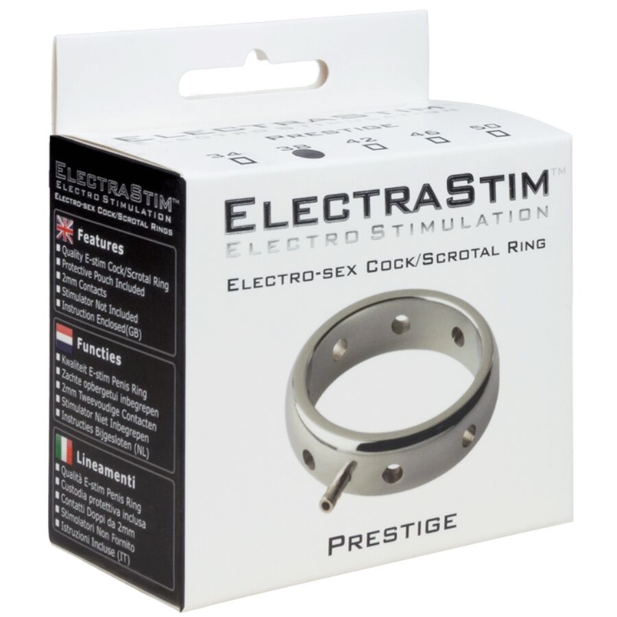 ELECTRASTIM - ANNEAU PÉNIS ÉLECTROMAGNÉTIQUE PRESTIGE EN MÉTAL 50 MM