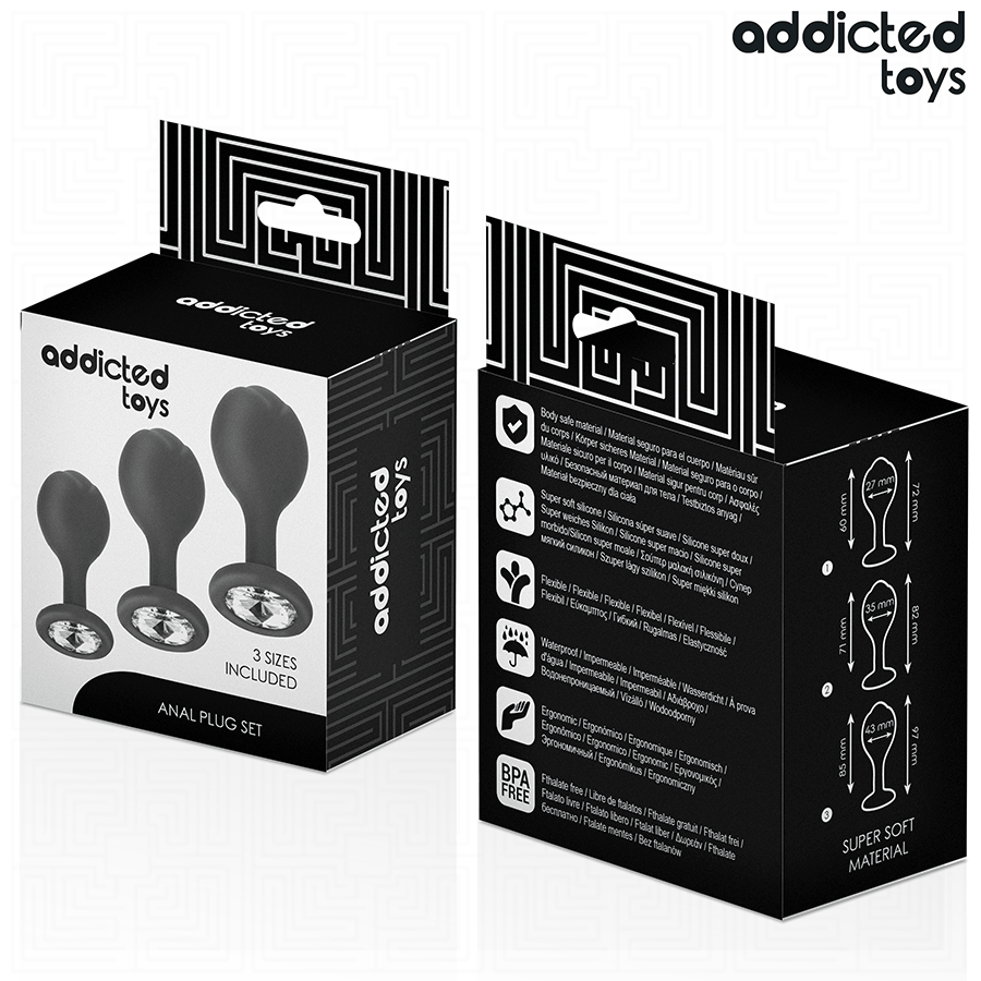 ADDICTED TOYS - LOT DE 3 PLUG ANAL AVEC BIJOU