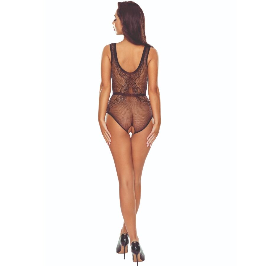 Bodystocking Résille BS115 Finitions Dentelle Intégral - Passion
