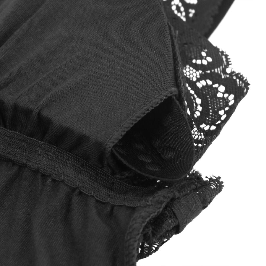 SUBBLIME - TEDDY DÉTAIL DENTELLE FLORALE NOIR S/M