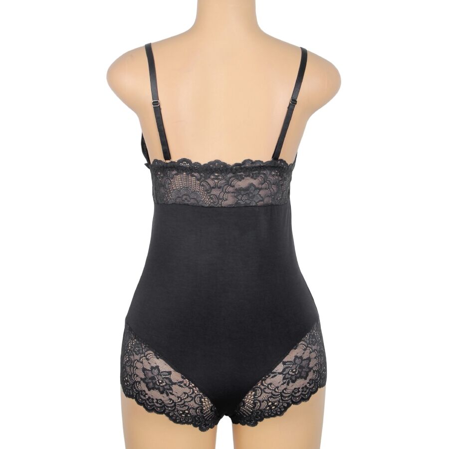 SUBBLIME - TEDDY DÉTAIL DENTELLE FLORALE NOIR L/XL