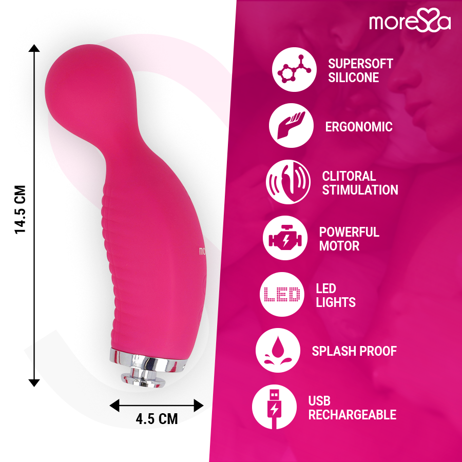 MORESSA - KIRK DUO ONDES STIMULANTES + MASSEUR MULTIFONCTION RECHARGEABLE EN SILICONE PREMIUM