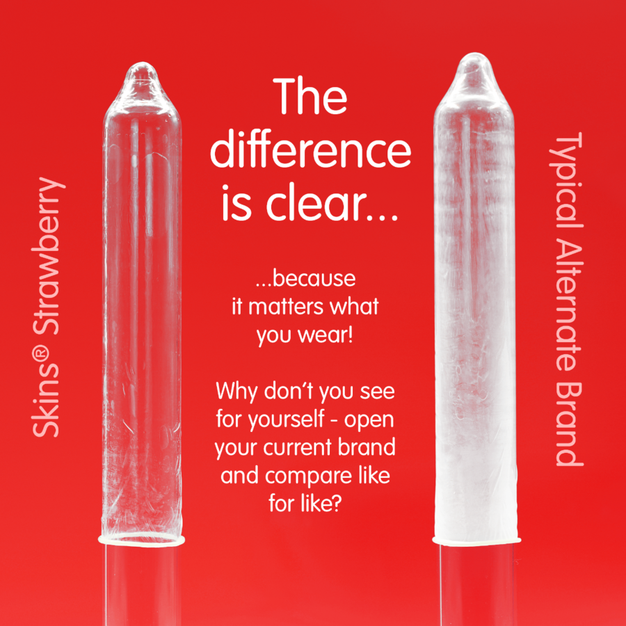 SKINS - PACK DE 4 PRÉSERVATIFS PREMIUM FRAISE