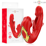 INTENSE - NATHY DOUBLE VIBRATEUR AVEC BOUCHE STIMULANTE MULTIFONCTION ROUGE