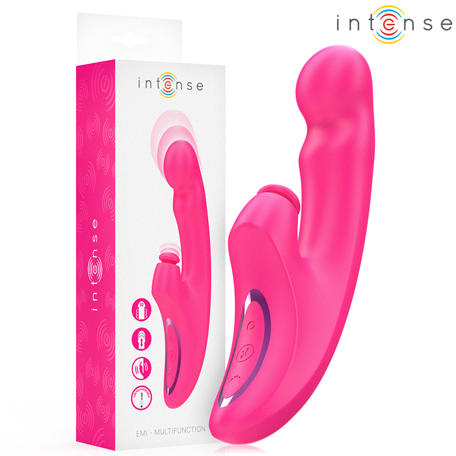 INTENSE - EMI VIBRATEUR 13,5 CM MULTIFONCTION 3 EN 1 10 VIBRATIONS ROSE