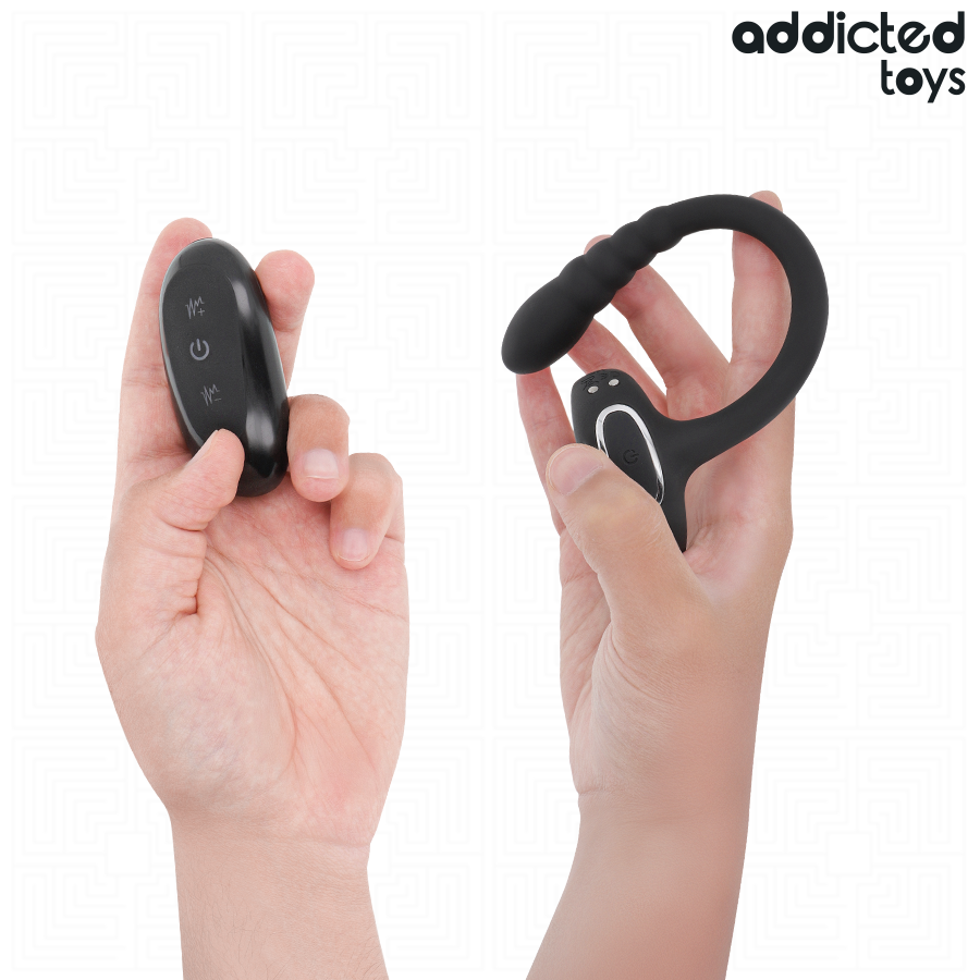 Cockring Vibrant Stimulateur Point P Télécommande 10 Modes - Addicted Toys