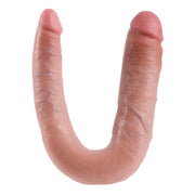 Gode double pénétration 17.8 cm naturel