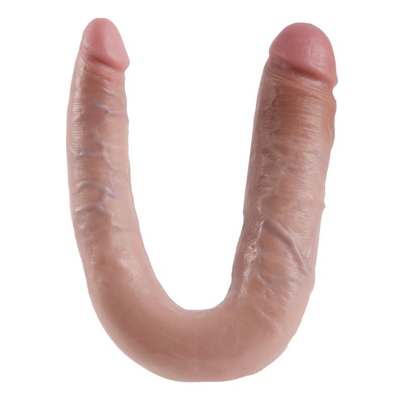 Gode double pénétration 17.8 cm naturel