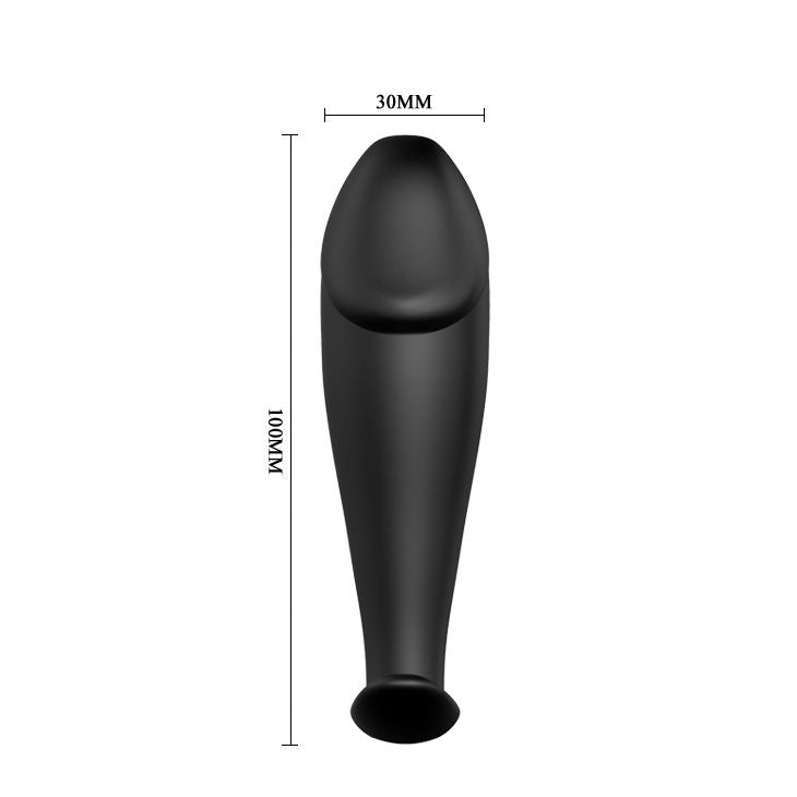 Plug anal en silicone forme pénis et 12 modes de vibration noir
