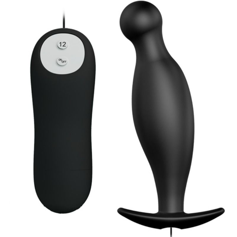 Plug anal en silicone 12 modes de vibration noir