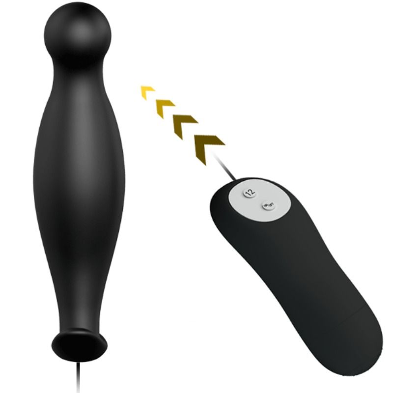 Plug anal en silicone 12 modes de vibration noir