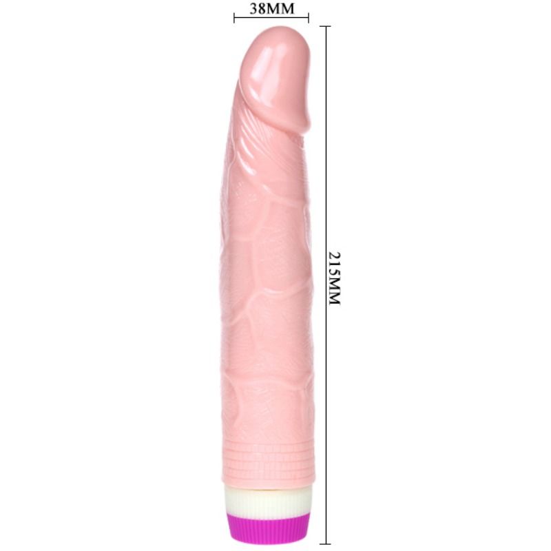 Vibromasseur Réaliste Débutant 21,5 cm Multivitesse Veiné - Baile