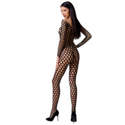 PASSION - FEMME BS077 BODYSTOCKING TAILLE UNIQUE BLANC