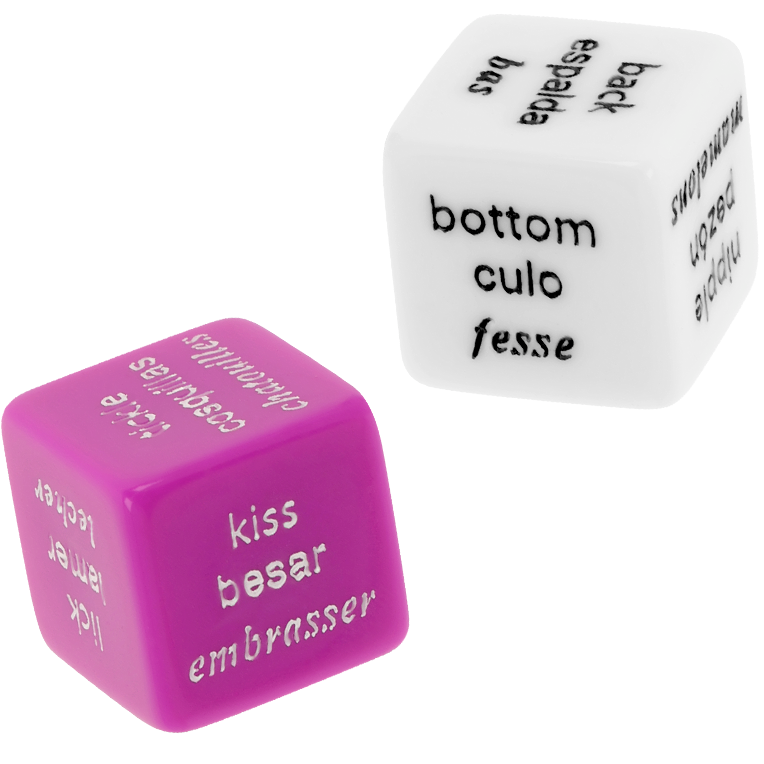 Jeu de Dés Érotiques Coverme Trilingue ES/FR/EN avec Pochette Satin