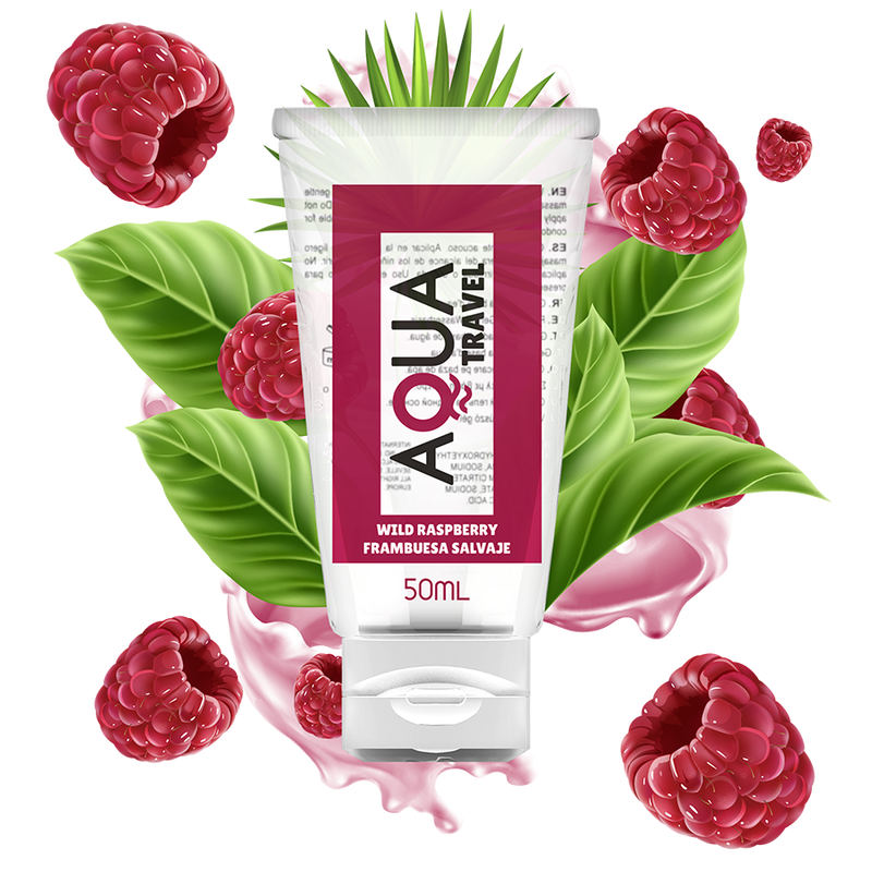 Lubrifiant Base Eau Saveur Framboise Sauvage Format Voyage - Aqua Travel