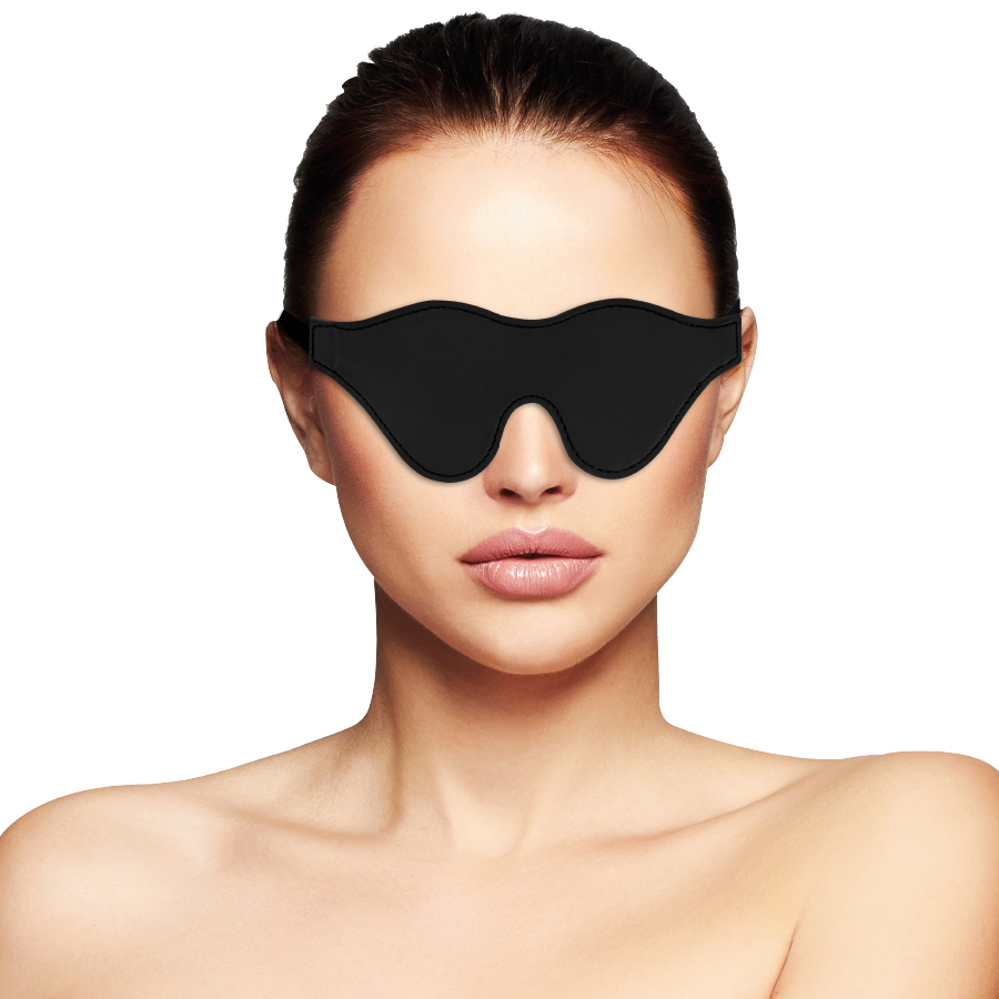Masque BDSM Bandeau Yeux PVC - Élastique Ajustable - Darkness