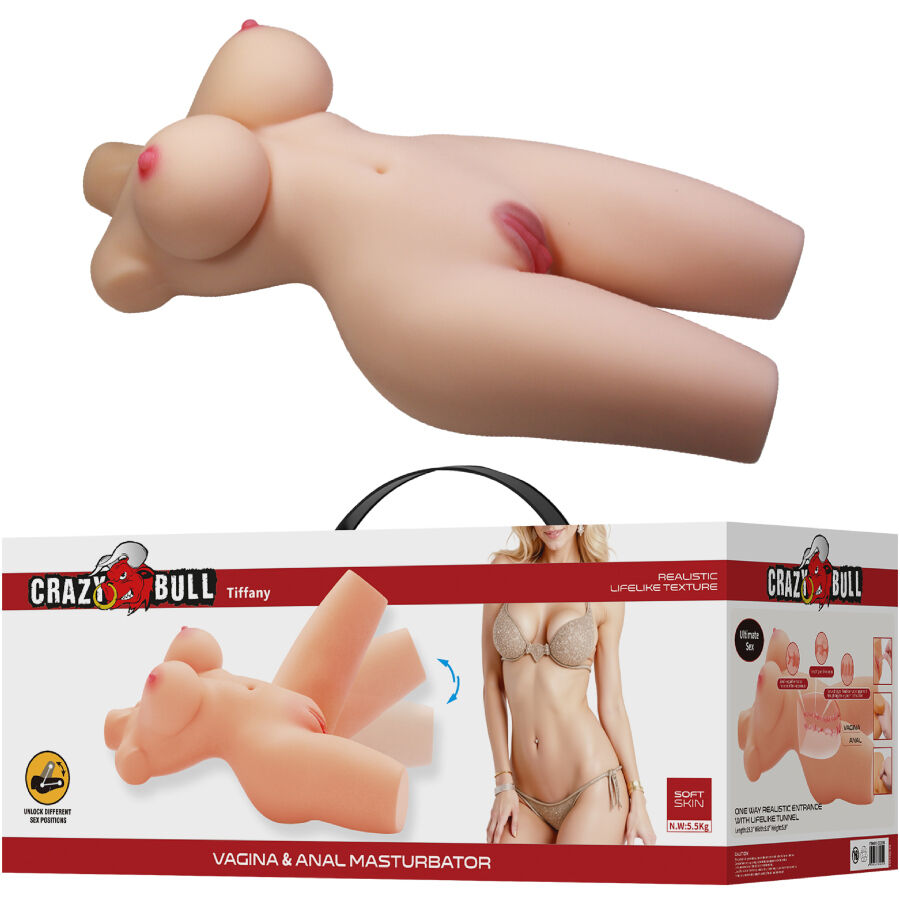 Masturbateur Torse Féminin Réaliste Tiffany Vagin et Anal 5,5 kg - Crazy Bull