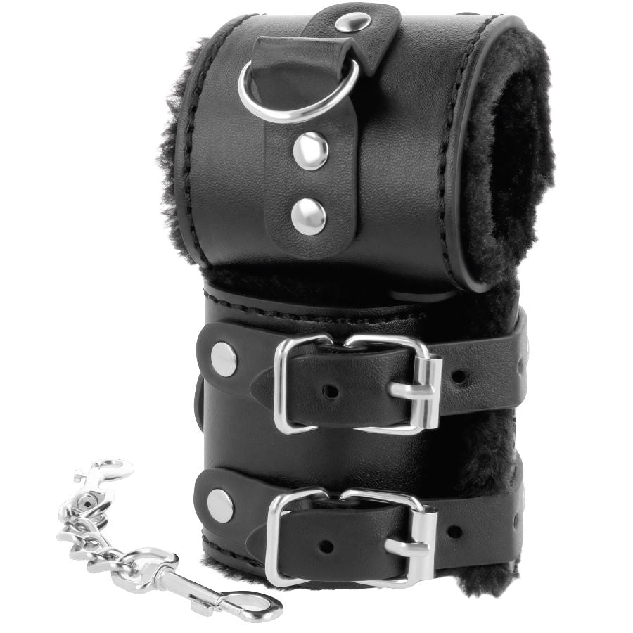 Menottes BDSM Cuir Doublées Réglables Poignets et Chevilles - Darkness
