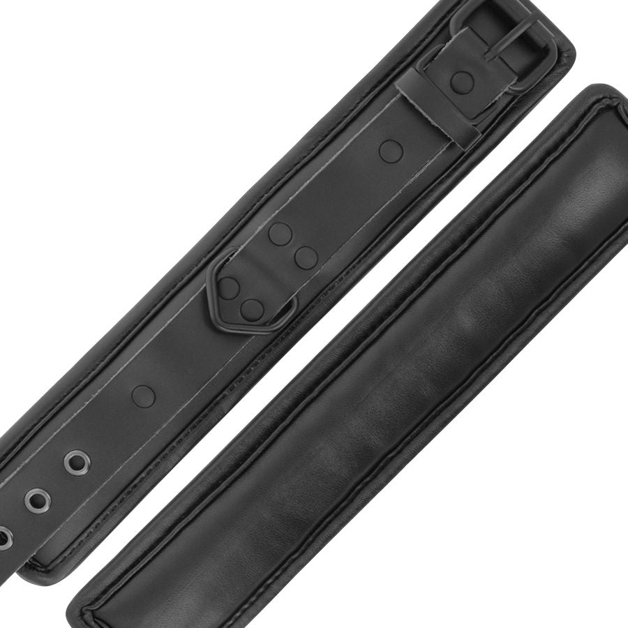 Menottes BDSM Réglables en Cuir Cousues Main Poignets et Chevilles - Darkness