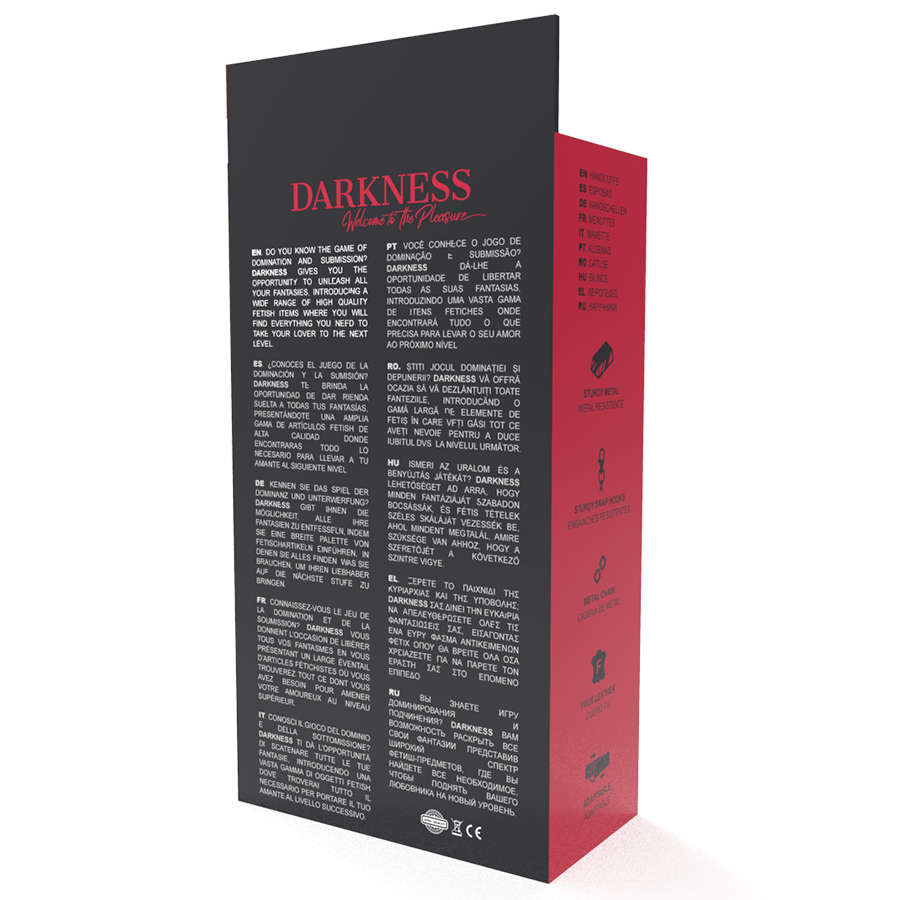 Menottes BDSM Réglables en Cuir Cousues Main Poignets et Chevilles - Darkness