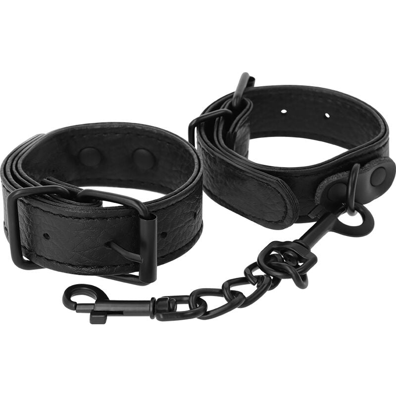 Menottes Bondage Texturées Intérieur Doux Sans Nickel - Darkness