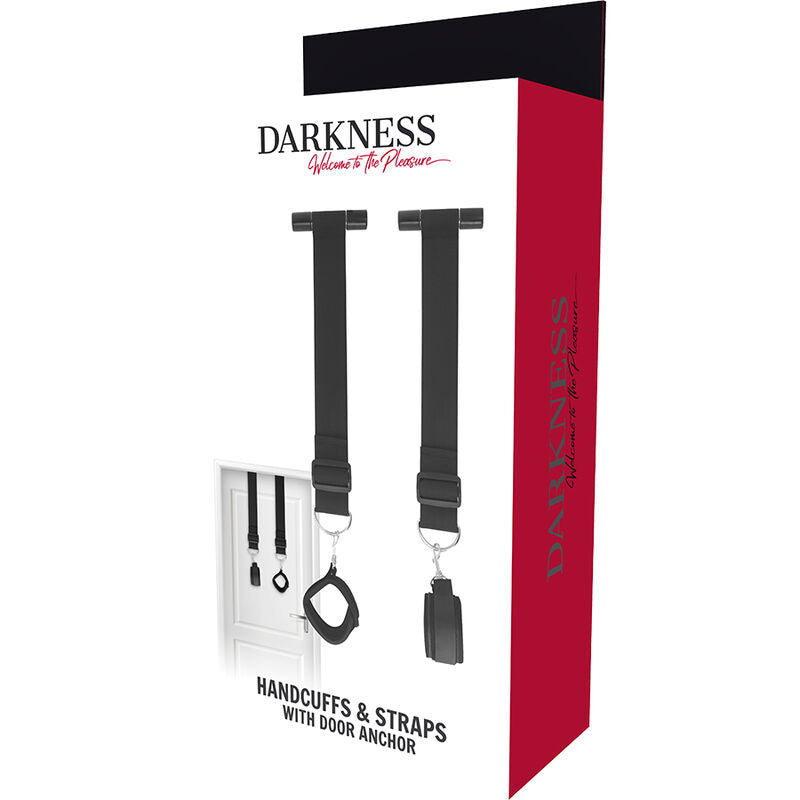 Menottes de Porte BDSM Bondage Néoprène Sangles Réglables - Darkness