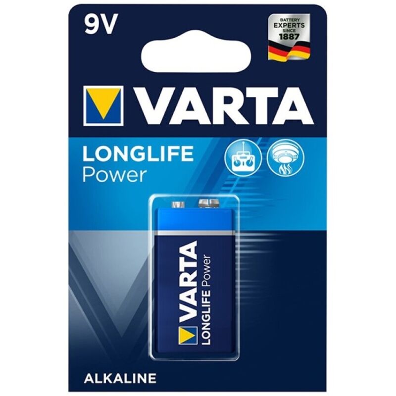 Pile Alcaline 9V Longlife Power LR61 Haute Performance - Varta