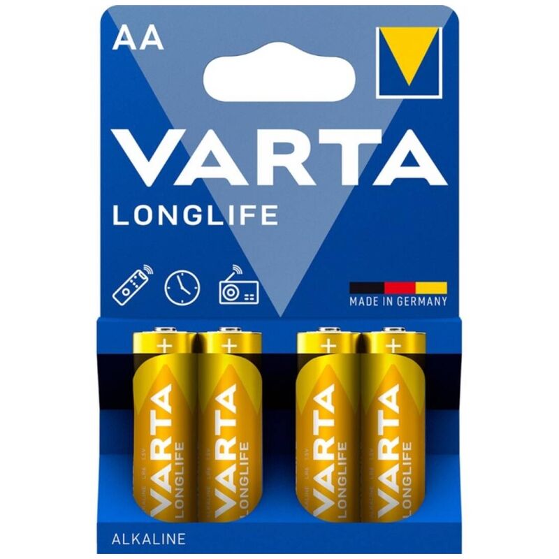 Piles Alcalines AA LR6 Longue Durée Blister de 4 - Varta