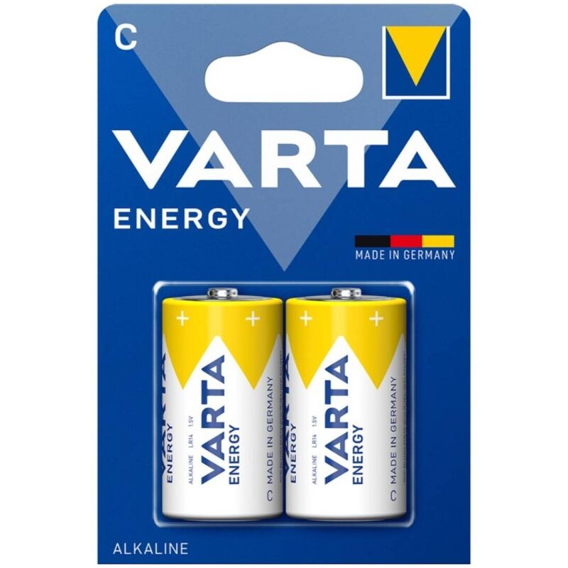 Piles Alcalines C LR14 Energy Longue Durée Blister de 2 - Varta