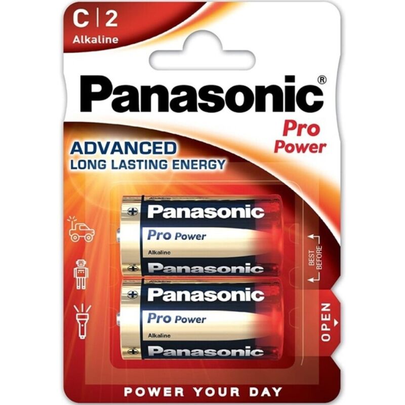 Piles Alcalines LR14 C Pro Power Longue Durée Blister de 2 - Panasonic
