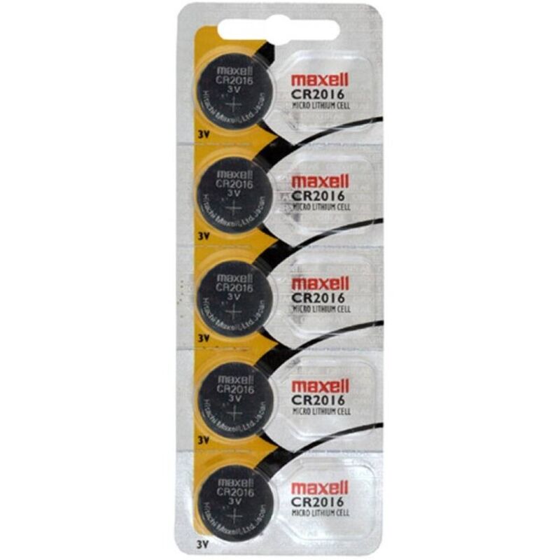 Piles Bouton CR2016 3V Lithium Lot de 5 Longue Durée - Maxell