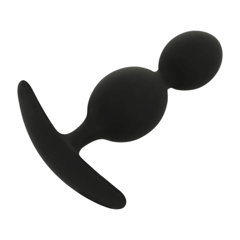 Plug Anal Orson Silicone Velours 2 Ondulations 9,5 cm - Black&Silver